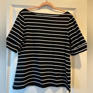Ralph Lauren Black and White Striped Tee